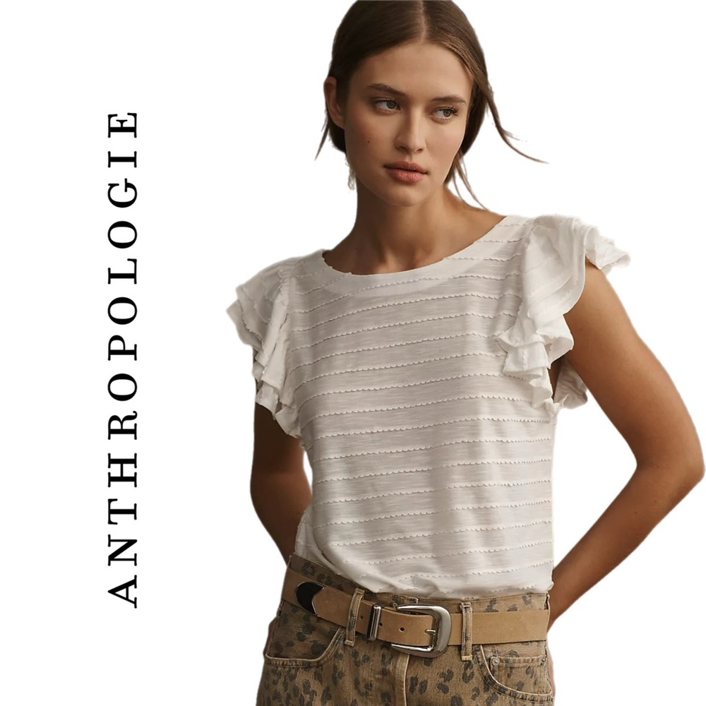 Anthropologie Flutter-Sleeve Top